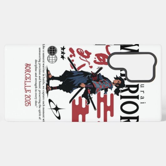 Black & Green Samurai Head – Custom Samsung Case Galaxyケース (裏面横)