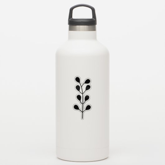 Black Greenery Branch Cutom Cut Transparent シール (ウォーターボトル)