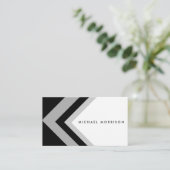 Black grey arrow geometric minimal modern design 名刺 (スタンド正面)