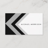 Black grey arrow geometric minimal modern design 名刺 (正面)