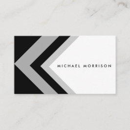 Black grey arrow geometric minimal modern design 名刺