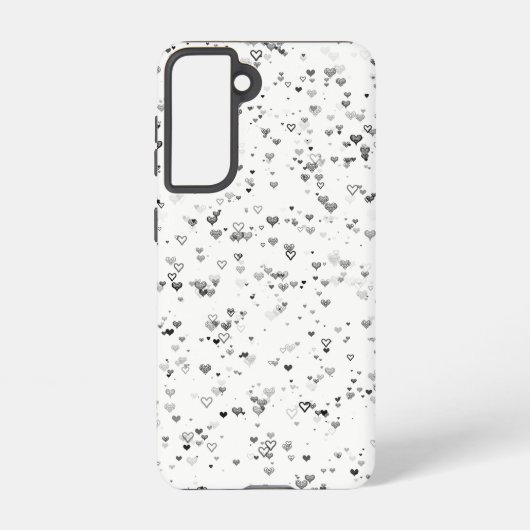 Black & Grey Hearts Phone Case Samsung Galaxyケース (裏面)