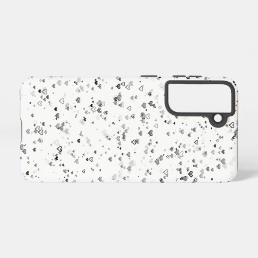 Black & Grey Hearts Phone Case Samsung Galaxyケース (裏面横)