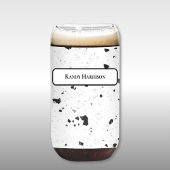 Black & Grey Micro Chips Retro Terrazzo Pattern ガラス缶