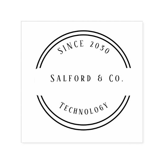 Black & Grey Modern Technology Rubber Stamp セルフインキングスタンプ (デザイン)