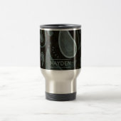 Black Grey Paisley Pattern Elegant Personalised トラベルマグ (中央)