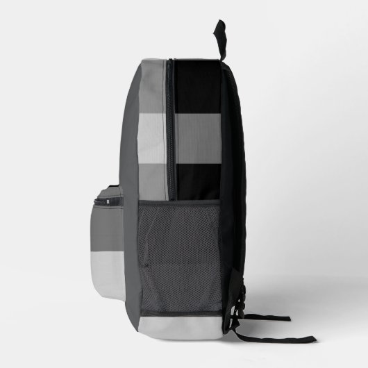 Black & Grey Pattern Backpack プリントバックパック (右)