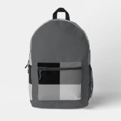 Black & Grey Pattern Backpack プリントバックパック (正面)