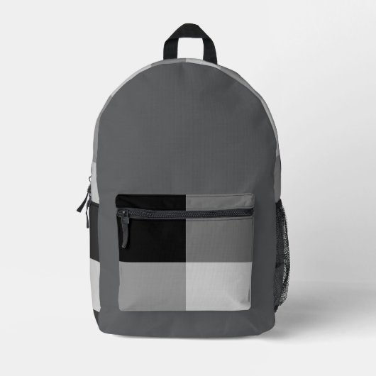Black & Grey Pattern Backpack プリントバックパック (正面)