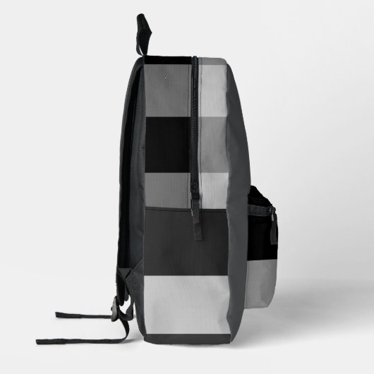 Black & Grey Pattern Backpack プリントバックパック (左)