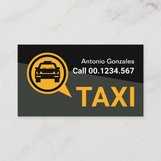 Black Grey Trapezium Yellow Taxi 名刺 (正面)