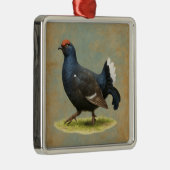 Black Grouse design Christmas tree decoration メタルオーナメント (右)