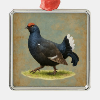 Black Grouse design Christmas tree decoration メタルオーナメント