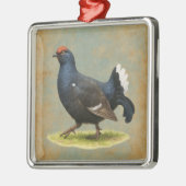 Black Grouse design Christmas tree decoration メタルオーナメント (左)