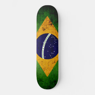 Black Grunge Brazil Flag スケートボード