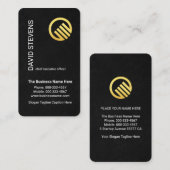 Black Grunge Stylish Your Name Layout 名刺 (正面/裏面)