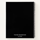 Black Guest Book | Modern Stylish Vacation Rental  ノートブック (裏面)