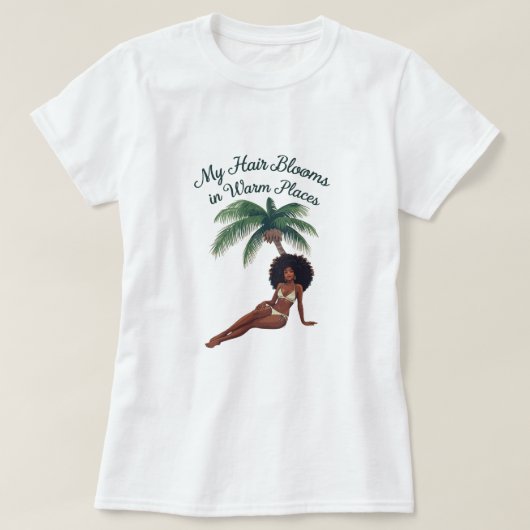 Black Hair Afro Natural Hair Graphic Tee Tシャツ (デザイン正面)