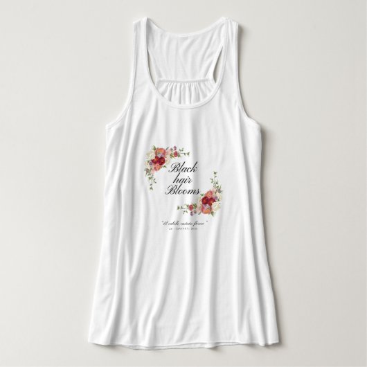 "Black Hair Blooms" Heritage Spring Bella Tank タンクトップ (デザイン正面)