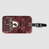 Black Hair Boudoir Burgundy Floral ラゲッジタグ (正面横)