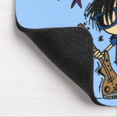 Black Hair Boy Rock Star マウスパッド (コーナー)