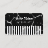 Black hair comb looking hairstylist 名刺 (正面)