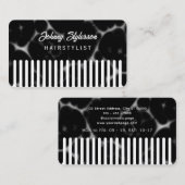 Black hair comb looking hairstylist 名刺 (正面/裏面)