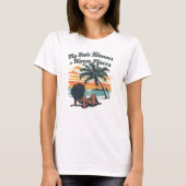 Black Hair Summer Beach Afro Custom Tee Tシャツ (正面)