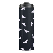 Black Halloween Bats Thermal Tumbler