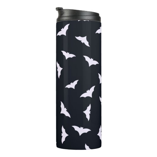 Black Halloween Bats Thermal Tumbler タンブラー (回転右)