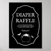Black Halloween Goth Baby Shower Diaper Raffle ポスター (正面)