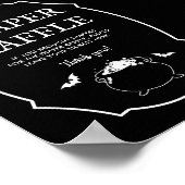 Black Halloween Goth Baby Shower Diaper Raffle ポスター (角)