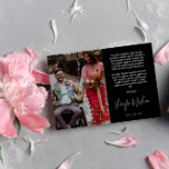 Black Hand-書s Script Photo's 結婚 Thank You サンキューカード<br><div class="desc">ロマン結婚ティックのサンキューカードは、2枚の結婚あなたの写真で印刷され、一方は小さく、他方は大きい。手書きのモダン台本で書はありがとう、あなたの名前も上に印刷された感謝してい文字です。</div>