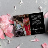 Black Hand-書s Script Photo's 結婚 Thank You サンキューカード