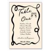 Black Hand Drawn Champagne Whimsical Wedding テーブルナンバー (裏面)