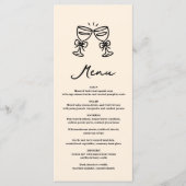 Black Hand Drawn Champagne Whimsical Wedding メニュー (正面)