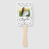 Black Hand Drawn Doodle Graduation 2 Photo White ハンドファン (正面)