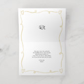 Black Hand Drawn Doodle Style Graduation Real Gold 箔グリーティングカード (内側レイダウン)