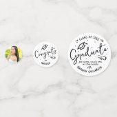 Black Hand Drawn Doodles Graduation 3 Photo White コンフェッティ (正面)