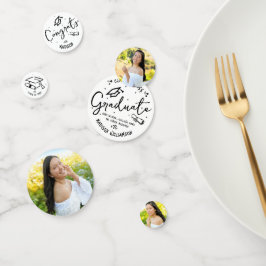 Black Hand Drawn Doodles Graduation 3 Photo White コンフェッティ