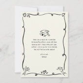 Black Hand Drawn Doodles Photo Graduation Cream サンキューカード (裏面)