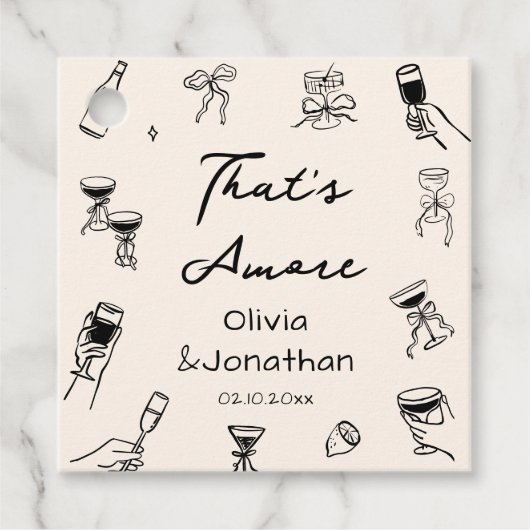 Black Hand Drawn Thats Amore Party フェイバータグ (正面)