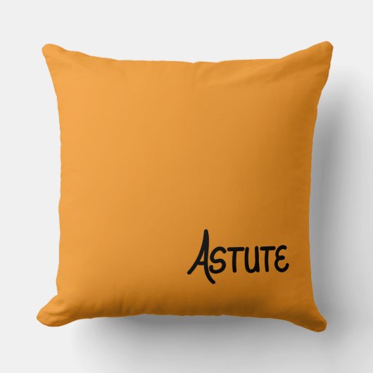 Black Hand lettered complimentary word Astute クッション (正面)