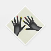 Black Hands with Colorful Nails Pop Art スタンダードランチョンナプキン (角)