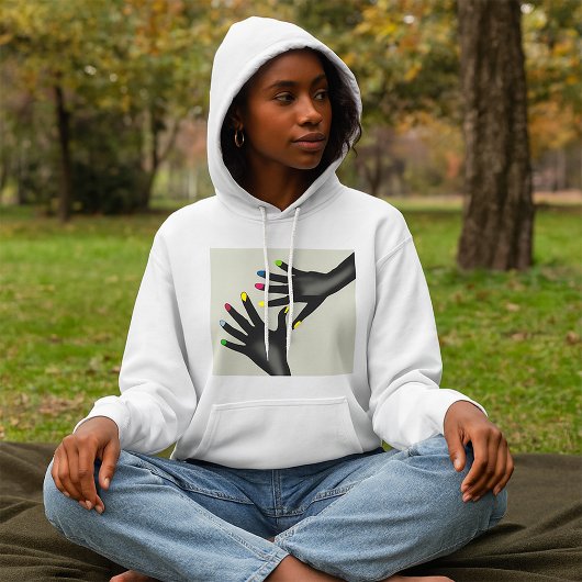 Black Hands with Colorful Nails Pop Art パーカ