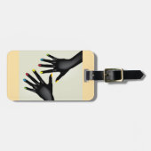 Black Hands with Colorful Nails Pop Art ラゲッジタグ (正面横)