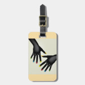 Black Hands with Colorful Nails Pop Art ラゲッジタグ (正面縦)