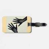 Black Hands with Colorful Nails Pop Art ラゲッジタグ (裏面横)