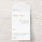 Black Handwriting Modern Typography Wedding オールインワン招待状 (内側)