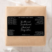 Black Handwritten Look Cosmetics Bottle Label ラベル (インサイチュ)